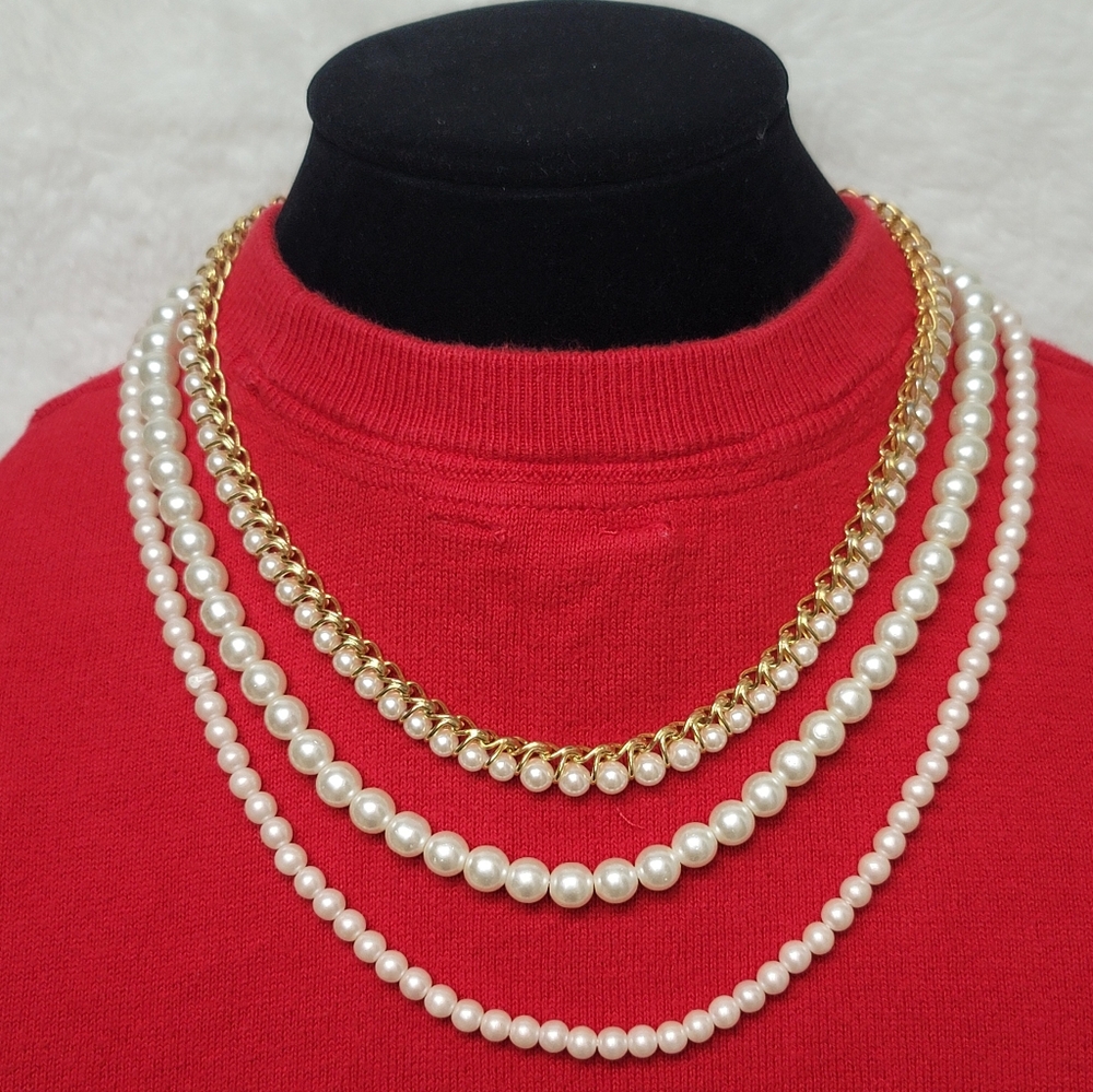Pearl Necklaces - Faux - Set Of 3